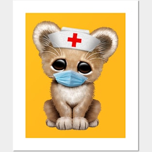 Cute Lion Cub Nurse Posters and Art